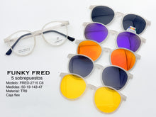 Cargar imagen en el visor de la galería, <div title='Genero CLIP-ON | Forma MUJER REDONDO | Color BLANCO TRASPARENTE | | COMPLETOmmANCHOTOTAL | 137mmANCHODELENTE | 49mmALTURADELENTE | 47mmPUENTE | 19mm' > FRED-2715 C6 </div>