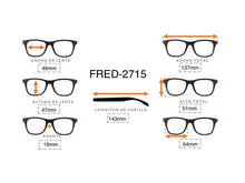 Cargar imagen en el visor de la galería, <div title='Genero CLIP-ON | Forma MUJER REDONDO | Color GRIS | | COMPLETOmmANCHOTOTAL | 137mmANCHODELENTE | 49mmALTURADELENTE | 47mmPUENTE | 19mmLONGITUDDEVAR' > FRED-2715 C5 </div>