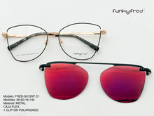 Cargar imagen en el visor de la galería, <div title='Genero MUJER | Forma GATO | Color DORADO NEGRO | COMPLETO | 143mmANCHOTOTAL | 55mmANCHODELENTE | 49mmALTURADELENTE | 16mmPUENTE | 140mmLONGITUDDEVAR' > FRED-3013SP C1 </div>