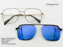 Cargar imagen en el visor de la galería, <div title='Genero UNISEX | Forma CUADRADO | Color DORADO GRIS | COMPLETO | 146mmANCHOTOTAL | 56mmANCHODELENTE | 47mmALTURADELENTE | 17mmPUENTE | 145mmLONGITUDD' > FRED-3021SP C2 </div>