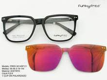 Cargar imagen en el visor de la galería, <div title='Genero UNISEX | Forma CUADRADO | Color NEGRO | COMPLETO | 145mmANCHOTOTAL | 55mmANCHODELENTE | 45mmALTURADELENTE | 19mmPUENTE | 145MMLONGITUDDEVARI' > FRED-3214SP C1 </div>