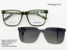 Cargar imagen en el visor de la galería, <div title='Genero UNISEX | Forma CUADRADO | Color VERDE | COMPLETO | 145mmANCHOTOTAL | 55mmANCHODELENTE | 45mmALTURADELENTE | 19mmPUENTE | 145MMLONGITUDDEVARI' > FRED-3214SP C5 </div>