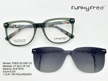 Cargar imagen en el visor de la galería, <div title='Genero UNISEX | Forma CUADRADO | Color VERDE | COMPLETO | 146mmANCHOTOTAL | 55mmANCHODELENTE | 45mmALTURADELENTE | 18mmPUENTE | 145MMLONGITUDDEVARI' > FRED-3215SP C5 </div>