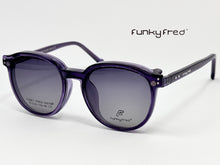 Cargar imagen en el visor de la galería, <div title='Genero UNISEX | Forma REDONDO | Color MORADO | COMPLETO | 135mmANCHOTOTAL | 50mmANCHODELENTE | 45mmALTURADELENTE | 20mmPUENTE | 145MM LONG' > FRED-3401SP C3 </div>