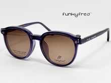 Cargar imagen en el visor de la galería, <div title='Genero UNISEX | Forma REDONDO | Color MORADO | COMPLETO | 135mmANCHOTOTAL | 50mmANCHODELENTE | 45mmALTURADELENTE | 20mmPUENTE | 145MM LONG' > FRED-3401SP C3 </div>