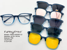 Cargar imagen en el visor de la galería, <div title='Genero UNISEX | Forma CUADRADO | Color AZUL | COMPLETO | 150mmANCHOTOTAL | 50mmANCHODELENTE | 45mmALTURADELENTE | 24mmPUENTE | 146MM LONGI' > FRED-3402SP C2 </div>