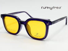 Cargar imagen en el visor de la galería, <div title='Genero UNISEX | Forma CUADRADO | Color MORADO | COMPLETO | 150mmANCHOTOTAL | 50mmANCHODELENTE | 45mmALTURADELENTE | 24mmPUENTE | 146MM LON' > FRED-3402SP C3 </div>