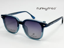 Cargar imagen en el visor de la galería, <div title='Genero UNISEX | Forma CUADRADO | Color AZUL | COMPLETO | 140mmANCHOTOTAL | 49mmANCHODELENTE | 45mmALTURADELENTE | 19mmPUENTE | 145MM LONGI' > FRED-3403SP C3 </div>