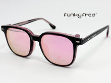 Cargar imagen en el visor de la galería, <div title='Genero UNISEX | Forma CUADRADO | Color NEGRO ROSA | COMPLETO | 140mmANCHOTOTAL | 49mmANCHODELENTE | 45mmALTURADELENTE | 19mmPUENTE | 145MM ' > FRED-3403SP C4 </div>