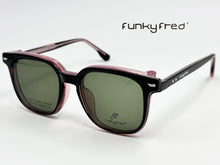 Cargar imagen en el visor de la galería, <div title='Genero UNISEX | Forma CUADRADO | Color NEGRO ROSA | COMPLETO | 140mmANCHOTOTAL | 49mmANCHODELENTE | 45mmALTURADELENTE | 19mmPUENTE | 145MM ' > FRED-3403SP C4 </div>