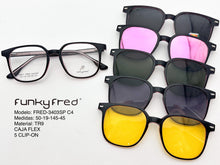 Cargar imagen en el visor de la galería, <div title='Genero UNISEX | Forma CUADRADO | Color NEGRO ROSA | COMPLETO | 140mmANCHOTOTAL | 49mmANCHODELENTE | 45mmALTURADELENTE | 19mmPUENTE | 145MM ' > FRED-3403SP C4 </div>