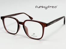 Cargar imagen en el visor de la galería, <div title='Genero UNISEX | Forma CUADRADO | Color CAFE | COMPLETO | 140mmANCHOTOTAL | 49mmANCHODELENTE | 45mmALTURADELENTE | 19mmPUENTE | 145MM LONGI' > FRED-3403SP C5 </div>