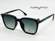 Cargar imagen en el visor de la galería, <div title='Genero UNISEX | Forma CUADRADO | Color NEGRO | COMPLETO | 140mmANCHOTOTAL | 51mmANCHODELENTE | 45mmALTURADELENTE | 19mmPUENTE | 145MM LONG' > FRED-3404SP C1 </div>