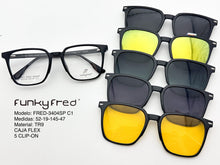 Cargar imagen en el visor de la galería, <div title='Genero UNISEX | Forma CUADRADO | Color NEGRO | COMPLETO | 140mmANCHOTOTAL | 51mmANCHODELENTE | 45mmALTURADELENTE | 19mmPUENTE | 145MM LONG' > FRED-3404SP C1 </div>