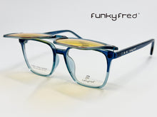 Cargar imagen en el visor de la galería, <div title='Genero UNISEX | Forma CUADRADO | Color AZUL | COMPLETO | 140mmANCHOTOTAL | 51mmANCHODELENTE | 45mmALTURADELENTE | 19mmPUENTE | 145MM LONGI' > FRED-3404SP C3 </div>