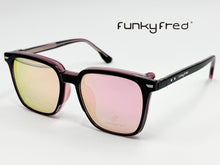 Cargar imagen en el visor de la galería, <div title='Genero UNISEX | Forma CUADRADO | Color NEGRO ROSA | COMPLETO | 140mmANCHOTOTAL | 51mmANCHODELENTE | 45mmALTURADELENTE | 19mmPUENTE | 145MM ' > FRED-3404SP C4 </div>