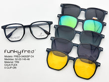 Cargar imagen en el visor de la galería, <div title='Genero UNISEX | Forma CUADRADO | Color AZUL | COMPLETO | 145mmANCHOTOTAL | 51mmANCHODELENTE | 45mmALTURADELENTE | 22mmPUENTE | 145MM LONGI' > FRED-3405SP C4 </div>