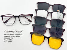 Cargar imagen en el visor de la galería, <div title='Genero UNISEX | Forma CUADRADO | Color VINO | COMPLETO | 145mmANCHOTOTAL | 51mmANCHODELENTE | 45mmALTURADELENTE | 22mmPUENTE | 145MM LONGI' > FRED-3405SP C5 </div>