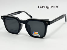 Cargar imagen en el visor de la galería, <div title='Genero UNISEX | Forma CUADRADO | Color NEGRO | COMPLETO | 140mmANCHOTOTAL | 48mmANCHODELENTE | 42mmALTURADELENTE | 23mmPUENTE | 146MM LONG' > FRED-3406SP C1 </div>