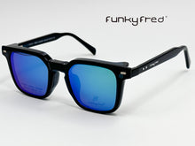 Cargar imagen en el visor de la galería, <div title='Genero UNISEX | Forma CUADRADO | Color AZUL | COMPLETO | 140mmANCHOTOTAL | 48mmANCHODELENTE | 42mmALTURADELENTE | 23mmPUENTE | 146MM LONGI' > FRED-3406SP C4 </div>