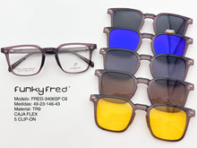 Cargar imagen en el visor de la galería, <div title='Genero UNISEX | Forma CUADRADO | Color CAFE | COMPLETO | 140mmANCHOTOTAL | 48mmANCHODELENTE | 42mmALTURADELENTE | 23mmPUENTE | 146MM LONGI' > FRED-3406SP C6 </div>