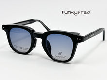 Cargar imagen en el visor de la galería, <div title='Genero UNISEX | Forma CUADRADO REDONDO | Color NEGRO | COMPLETO | 137mmANCHOTOTAL | 46mmANCHODELENTE | 42mmALTURADELENTE | 24mmPUENTE | 146' > FRED-3407SP C1 </div>