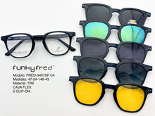 Cargar imagen en el visor de la galería, <div title='Genero UNISEX | Forma CUADRADO REDONDO | Color AZUL | COMPLETO | 137mmANCHOTOTAL | 46mmANCHODELENTE | 42mmALTURADELENTE | 24mmPUENTE | 146M' > FRED-3407SP C4 </div>