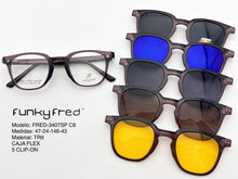 Cargar imagen en el visor de la galería, <div title='Genero UNISEX | Forma CUADRADO | Color CAFE | COMPLETO | 137mmANCHOTOTAL | 46mmANCHODELENTE | 42mmALTURADELENTE | 24mmPUENTE | 146MM LONGI' > FRED-3407SP C6 </div>