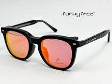 Cargar imagen en el visor de la galería, <div title='Genero UNISEX | Forma CUADRADO | Color NEGRO | COMPLETO | 145mmANCHOTOTAL | 52mmANCHODELENTE | 45mmALTURADELENTE | 22mmPUENTE | 145MM LONG' > FRED-3408SP C1 </div>