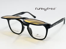 Cargar imagen en el visor de la galería, <div title='Genero UNISEX | Forma CUADRADO | Color NEGRO | COMPLETO | 145mmANCHOTOTAL | 52mmANCHODELENTE | 45mmALTURADELENTE | 22mmPUENTE | 145MM LONG' > FRED-3408SP C1 </div>