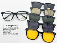 Cargar imagen en el visor de la galería, <div title='Genero UNISEX | Forma CUADRADO REDONDO | Color GRIS NEGRO | COMPLETO | 145mmANCHOTOTAL | 52mmANCHODELENTE | 45mmALTURADELENTE | 22mmPUENTE |' > FRED-3408SP C3 </div>