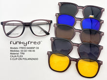 Cargar imagen en el visor de la galería, <div title='Genero UNISEX | Forma CUADRADO REDONDO | Color GRIS | COMPLETO | 145mmANCHOTOTAL | 52mmANCHODELENTE | 45mmALTURADELENTE | 22mmPUENTE | 146M' > FRED-3408SP C6 </div>