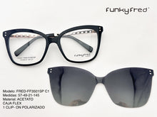 Cargar imagen en el visor de la galería, <div title='Genero MUJER | Forma GATO | Color NEGRO | COMPLETO | 153mmANCHOTOTAL | 57mmANCHODELENTE | 49mmALTURADELENTE | 21mmPUENTE | 145mmLONGITUDDEVARILLA |' > FRED-FF3501SP C1 </div>