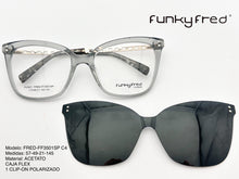 Cargar imagen en el visor de la galería, <div title='Genero MUJER | Forma GATO | Color GRIS | COMPLETO | 153mmANCHOTOTAL | 57mmANCHODELENTE | 49mmALTURADELENTE | 21mmPUENTE | 145mmLONGITUDDEVARILLA | ' > FRED-FF3501SP C4 </div>