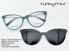 Cargar imagen en el visor de la galería, <div title='Genero MUJER | Forma GATO | Color VERDE | COMPLETO | 147mmANCHOTOTAL | 56mmANCHODELENTE | 45mmALTURADELENTE | 19mmPUENTE | 145mmLONGITUDDEVARILLA |' > FRED-FF3503SP C6 </div>