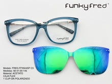 Cargar imagen en el visor de la galería, <div title='Genero MUJER | Forma CUADRADO | Color VERDE | COMPLETO | 150mmANCHOTOTAL | 56mmANCHODELENTE | 47mmALTURADELENTE | 20mmPUENTE | 145mmLONGITUDDEVARIL' > FRED-FF3504SP C3 </div>