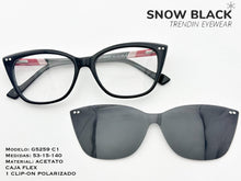 Cargar imagen en el visor de la galería, <div title='Genero MUJER | Forma GATO | Color NEGRO | COMPLETO | 138mmANCHOTOTAL | 51mmANCHODELENTE | 40mmALTURADELENTE | 15mmPUENTE | 140mmLONGITUDDEVARILLA |' > G5259 C1 </div>