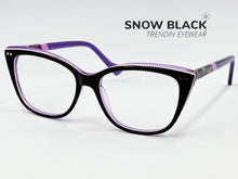 Cargar imagen en el visor de la galería, <div title='Genero MUJER | Forma GATO | Color MORADO NEGRO | COMPLETO | 138mmANCHOTOTAL | 51mmANCHODELENTE | 40mmALTURADELENTE | 15mmPUENTE | 140mmLONGITUDDEVAR' > G5259 C6 </div>