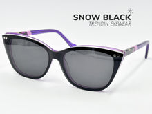 Cargar imagen en el visor de la galería, <div title='Genero MUJER | Forma GATO | Color MORADO NEGRO | COMPLETO | 138mmANCHOTOTAL | 51mmANCHODELENTE | 40mmALTURADELENTE | 15mmPUENTE | 140mmLONGITUDDEVAR' > G5259 C6 </div>