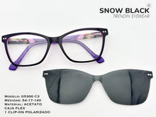 Cargar imagen en el visor de la galería, <div title='Genero MUJER | Forma GATO | Color MORADO NEGRO | COMPLETO | 140mmANCHOTOTAL | 54mmANCHODELENTE | 40mmALTURADELENTE | 17mmPUENTE | 140mmLONGITUDDEVAR' > G5300 C3 </div>