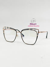 Cargar imagen en el visor de la galería, <div title='Genero MUJER | Forma GATO | Color NEGRO DORADO | RANURADO | 140mmANCHOTOTAL | 54mmANCHODELENTE | 46mmALTURADELENTE | 17mmPUENTE | 145mmLONGITUDDEVAR' > HS5220 NEGRO </div>