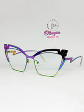 Cargar imagen en el visor de la galería, <div title='Genero MUJER | Forma GATO | Color AZUL | COMPLETO | 140mmANCHOTOTAL | 52mmANCHODELENTE | 44mmALTURADELENTE | 17mmPUENTE | 140mmLONGITUDDEVARILLA | ' > MA001 C1 </div>