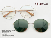 Cargar imagen en el visor de la galería, <div title='Genero UNISEX | Forma REDONDO | Color DORADO | COMPLETO | 142mmANCHOTOTAL | 53mmANCHODELENTE | 48mmALTURADELENTE | 20mmPUENTE | 140MMLONGITUDDEVARI' > MAX-MEN-141 C2 </div>