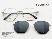 Cargar imagen en el visor de la galería, <div title='Genero UNISEX | Forma CUADRADO | Color PLATA | COMPLETO | 137mmANCHOTOTAL | 50mmANCHODELENTE | 45mmALTURADELENTE | 21mmPUENTE | 145MMLONGITUDDEVARI' > MAX-MEN-146 C3 </div>