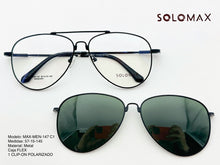 Cargar imagen en el visor de la galería, <div title='Genero UNISEX | Forma AVIADOR | Color NEGRO | COMPLETO | 145mmANCHOTOTAL | 57mmANCHODELENTE | 50mmALTURADELENTE | 15mmPUENTE | 145MMLONGITUDDEVARIL' > MAX-MEN-147 C1 </div>