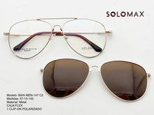 Cargar imagen en el visor de la galería, <div title='Genero UNISEX | Forma AVIADOR | Color DORADO | COMPLETO | 145mmANCHOTOTAL | 57mmANCHODELENTE | 50mmALTURADELENTE | 15mmPUENTE | 145MMLONGITUDDEVARI' > MAX-MEN-147 C2 </div>