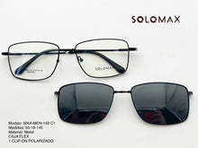 Cargar imagen en el visor de la galería, <div title='Genero UNISEX | Forma RECTANGULAR | Color NEGRO | COMPLETO | 145mmANCHOTOTAL | 54mmANCHODELENTE | 40mmALTURADELENTE | 18mmPUENTE | 145MMLONGITUDDEV' > MAX-MEN-149 C1 </div>