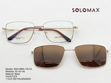 Cargar imagen en el visor de la galería, <div title='Genero UNISEX | Forma RECTANGULAR | Color DORADO | COMPLETO | 145mmANCHOTOTAL | 54mmANCHODELENTE | 40mmALTURADELENTE | 18mmPUENTE | 145MMLONGITUDDE' > MAX-MEN-149 C2 </div>