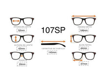 Cargar imagen en el visor de la galería, <div title='Genero UNISEX | Forma CUADRADO RECTANGULAR | Color CAFE | COMPLETO | 146mmANCHOTOTAL | 52mmANCHODELENTE | 42mmALTURADELENTE | 20mmPUENTE | ' > 107SP M.BROWN </div>