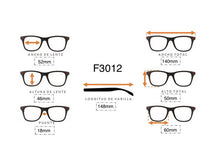 Cargar imagen en el visor de la galería, <div title='Genero UNISEX | Forma CUADRADO RECTANGULAR | Color TRASPARENTE | COMPLETO | 140mmANCHOTOTAL | 52mmANCHODELENTE | 46mmALTURADELENTE | 18mm P' > F3012 C5 </div>